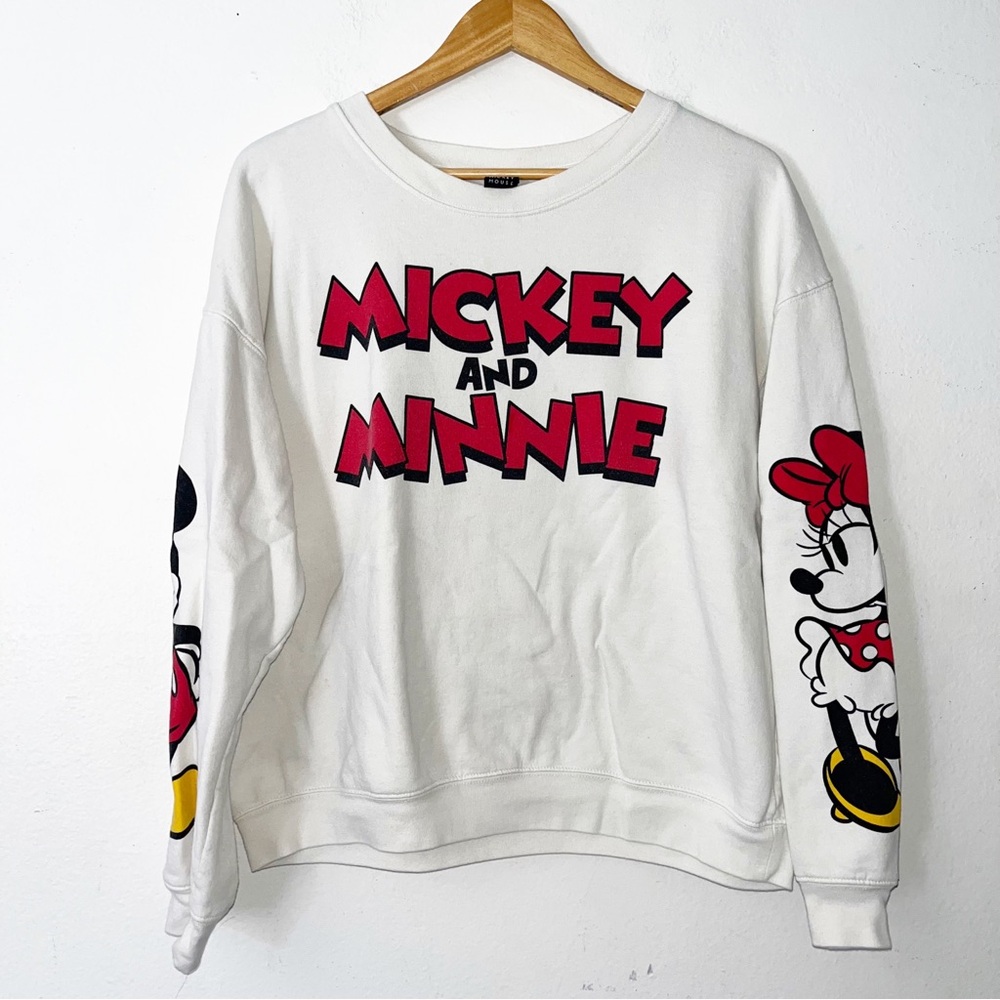 Disney Mickey and Minnie Crewneck Sweatshirt Juniors XXL